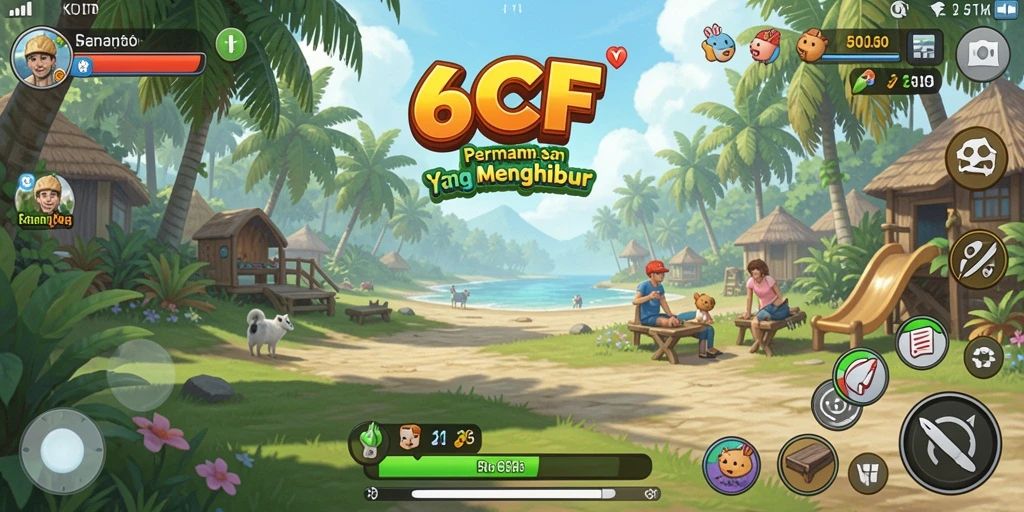 Screenshot gameplay 6CF menampilkan kesenangan bermain santai.