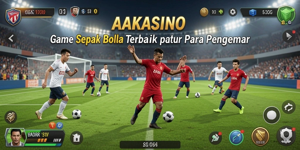 Tampilan gameplay AAKASINO yang mendebarkan dalam aksi sepak bola.