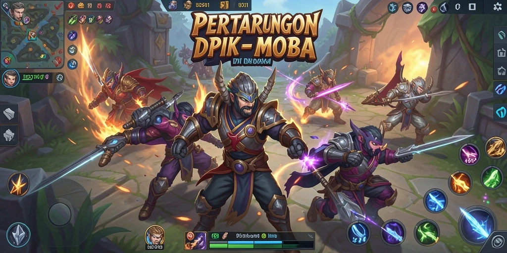 Screenshot utama BOS01 menampilkan aksi seru gameplay MOBA.
