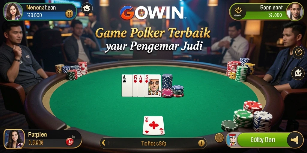 Screenshot GOWIN menampilkan momen seru di meja poker.