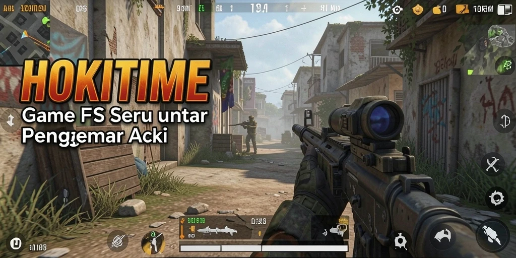 Screenshot HOKITIME menampilkan aksi intens dalam gameplay FPS.