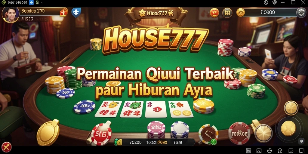 Screenshot menunjukkan gameplay seru QiuQiu di HOUSE777.