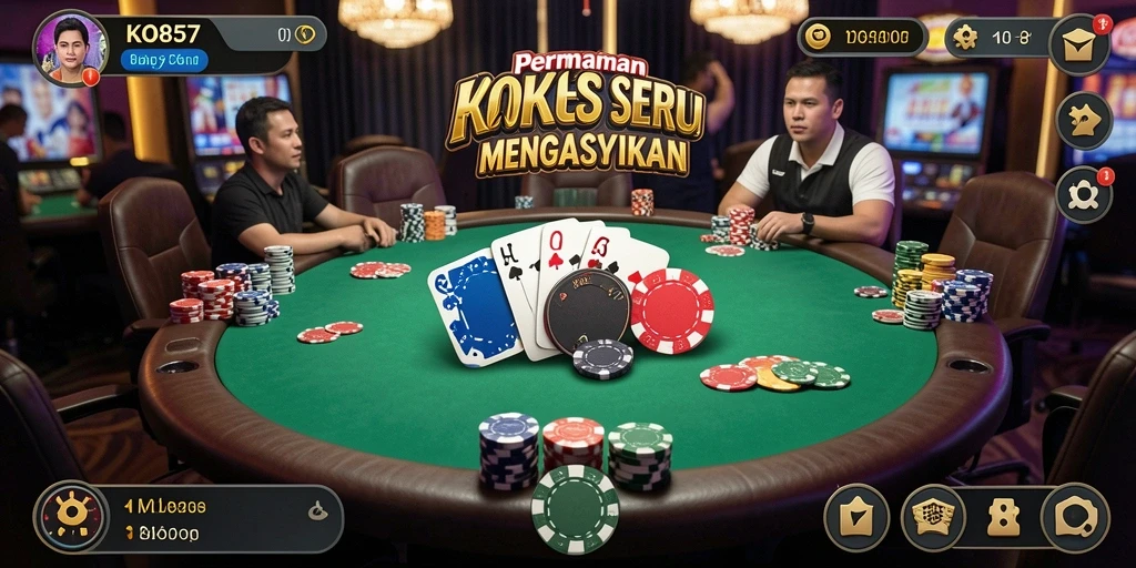 Screenshot KO857 menampilkan gameplay poker yang mendebarkan dan interaktif.
