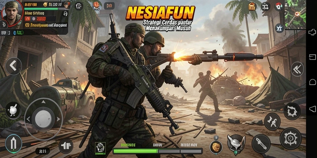 Screenshot gameplay NESIAFUN menunjukkan serunya pertempuran strategi.