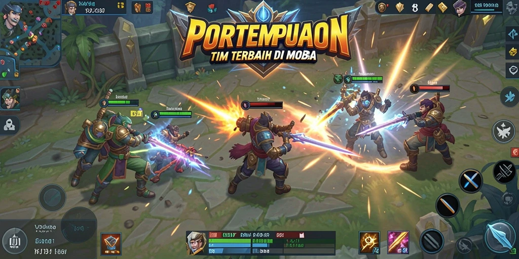 Screenshot game V07 menampilkan aksi seru dalam pertempuran tim.