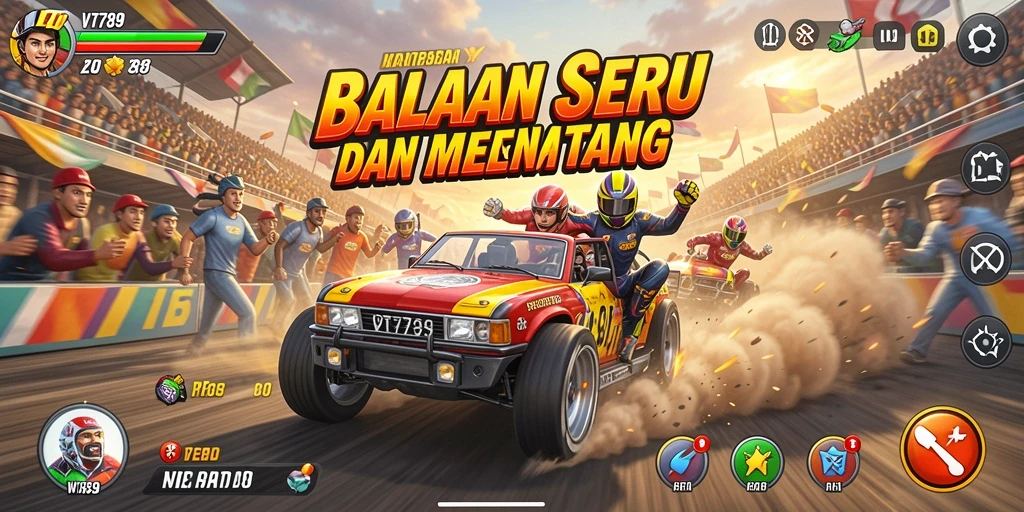 Gameplay seru VT789 dengan berbagai mobil balap.